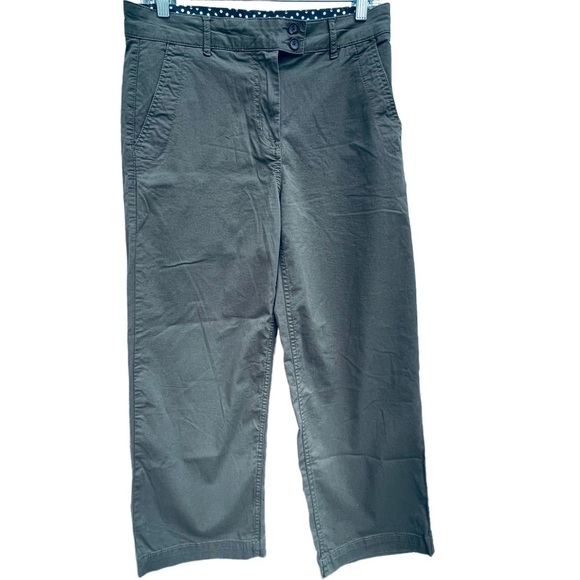 BODEN Wideleg Crop Green Button Pants Chino Slacks Khakis size 6 US women’s - Picture 1 of 11